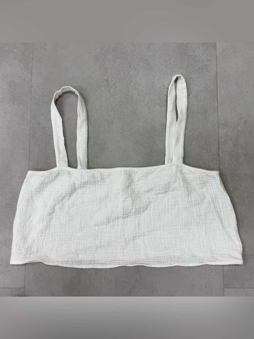 Reformation Cotton Gauze Crop Top Size 12 Button Closure White